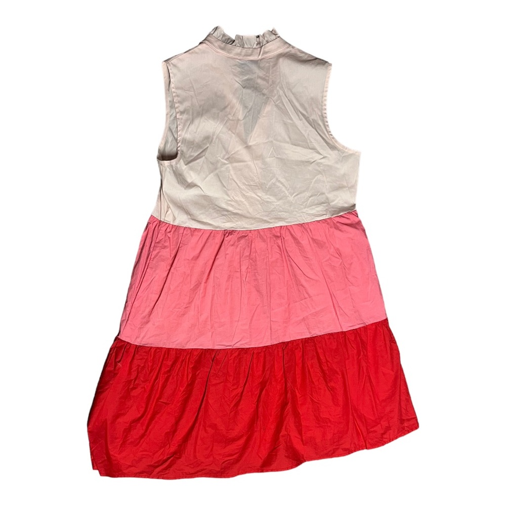 VINEYARD VINES KENTUCKY DERBY PINK TIERED MINI SLEEVELESS DRESS WITH POCKETS - Picture 5 of 7